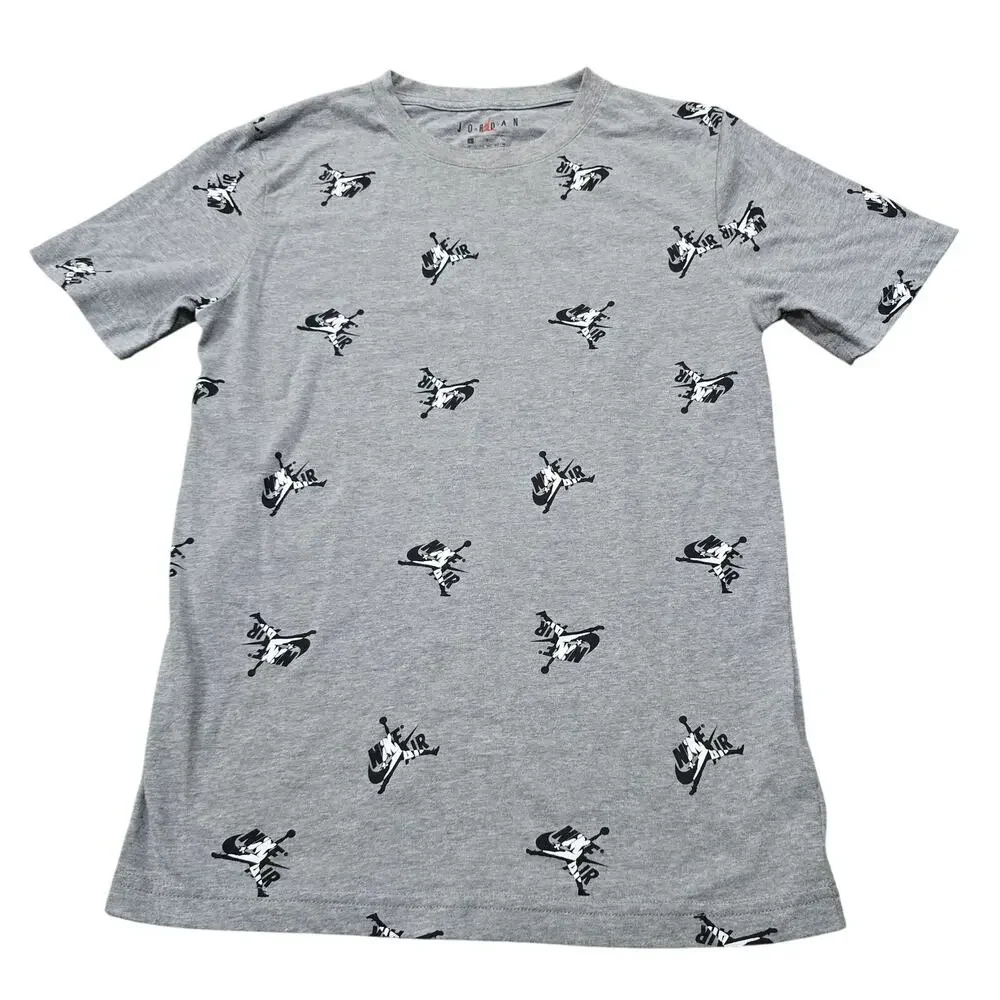 Nike Michael Jordan Gray Short Sleeve Graphic Shirt Swoosh Logo